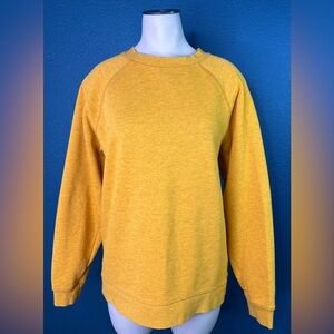 TOPSHOP Sweatshirt Yellow Pullover Long Sleeve Womens Marled Fabric